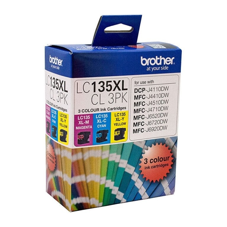 Brother LC135XL CMY Colour Pack - up to 1200 pages per colour