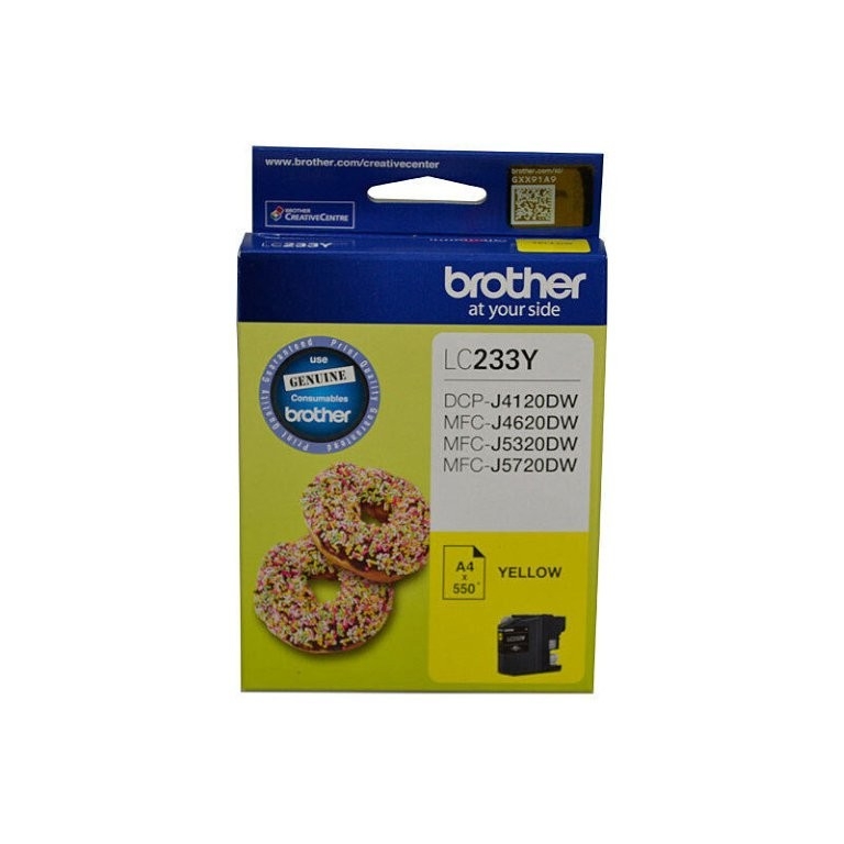 Brother LC233 Yellow Ink Cart - Up to 550 pages